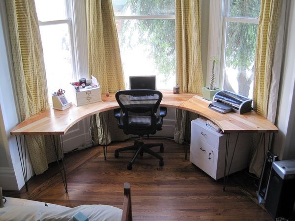 birou rotund din lemn